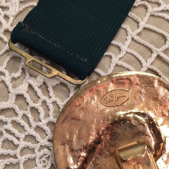 Vintage Nan Lewis Entwined Circles Buckle Stretch Belt - Picture 6 of 11